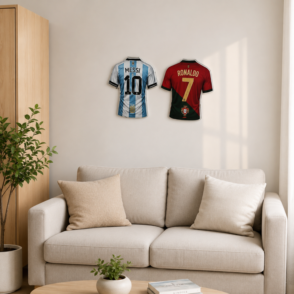 Personalizuotas futbolo marškinėlių magnetas su sienos pagrindu