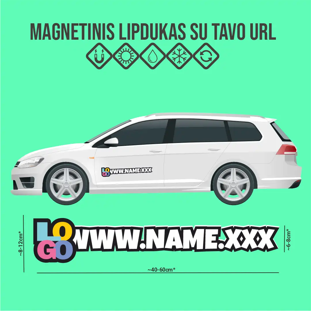 Magnetinis lipdukas su tavo URL